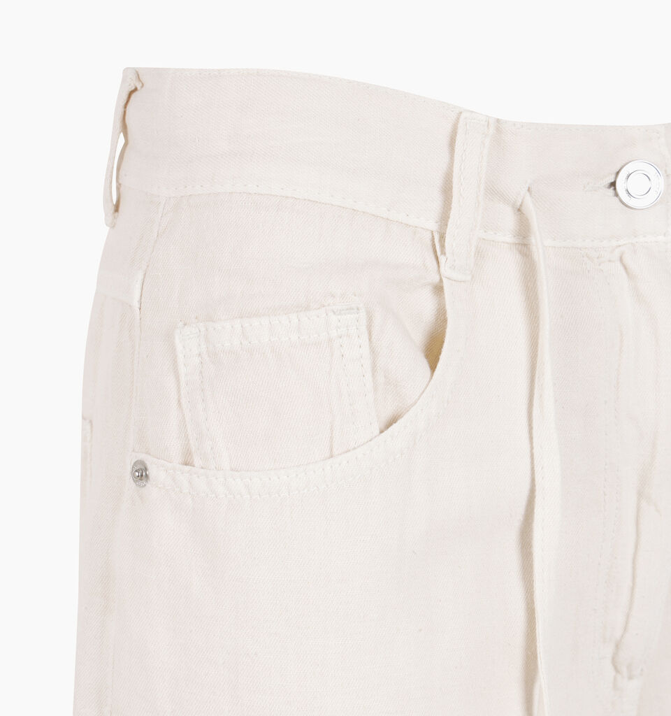 Bermuda cargo in denim  - sisley k pantaloncini jeans - Bianco Panna | Sisley K image number 3